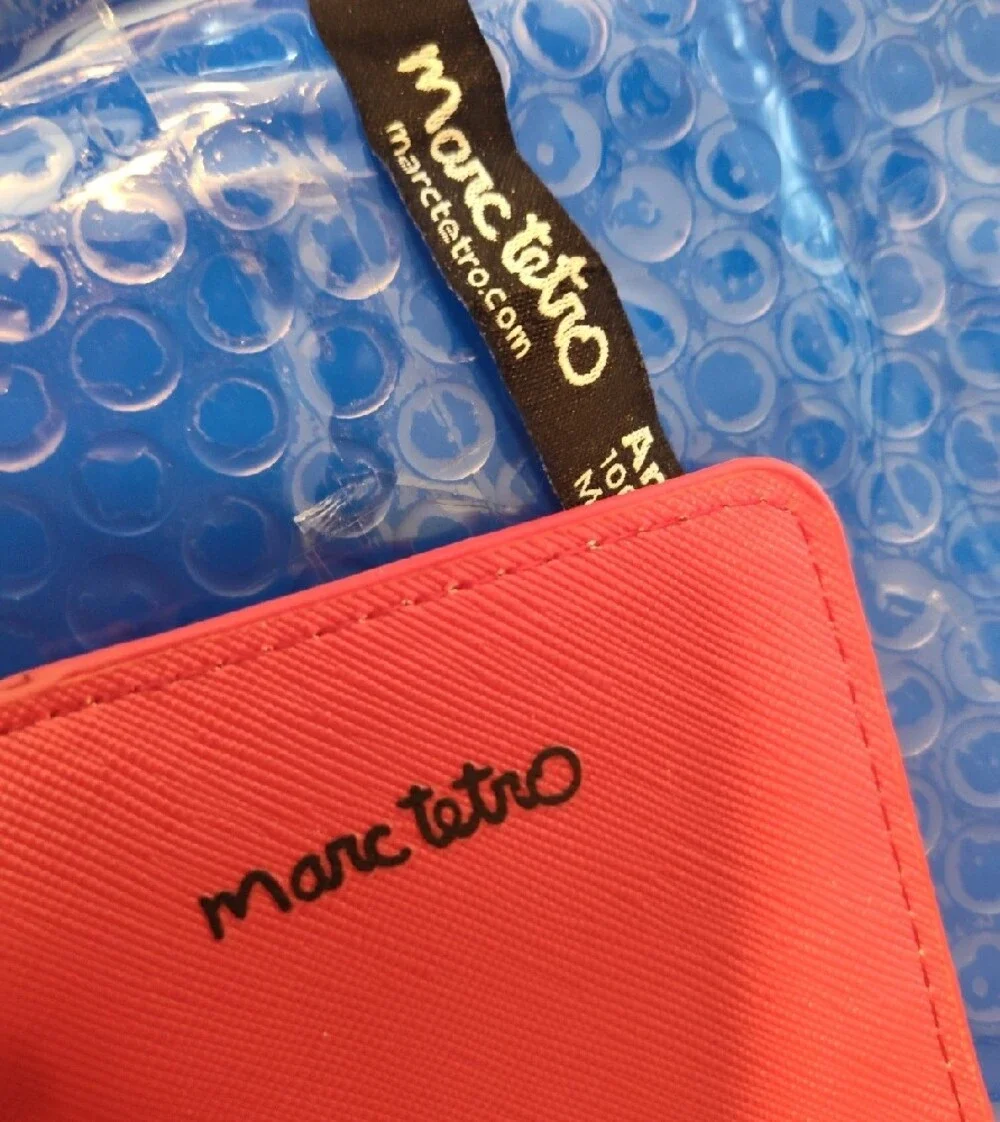 Marc Tetro Westie Red Cardholder Zipper Coin Purse Wristlet Strap 5 X 3
